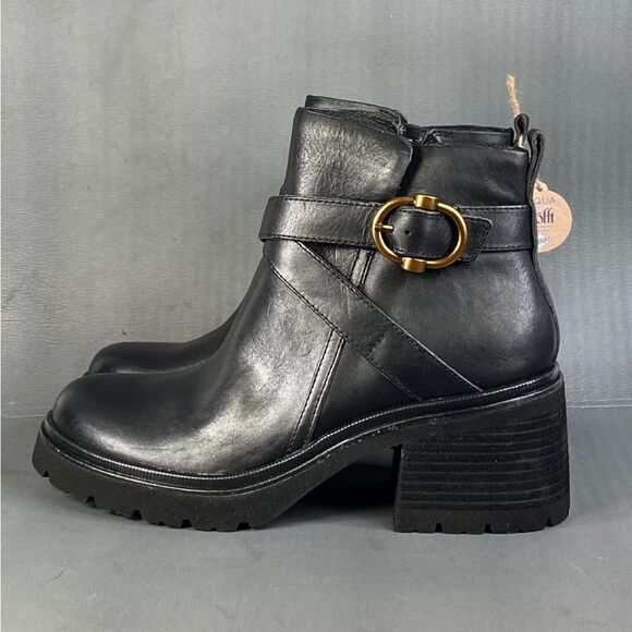 Sofft Jenine Women's black leather waterproof platform comfort booties size 10 - Picture 5 of 12